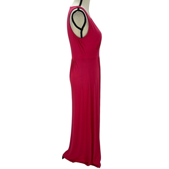 Loveappella Sleeveless V Neck Tank Maxi Dress - Pink - size PM - Picture 3 of 8
